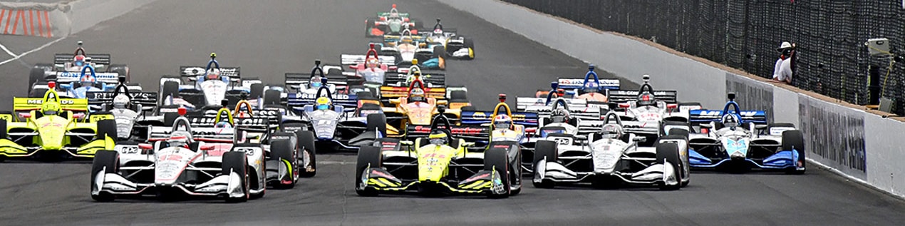 indy cars racing to through the start line Pensacola